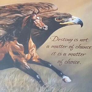 Leanin Tree Spirit of the Wind 16x20 Poster Horse and Eagle